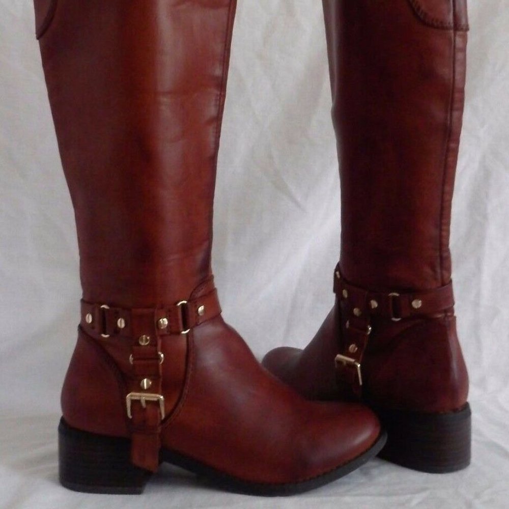 Dolce Vita Coup Cognac OTK Vegan Boots Women's 6M